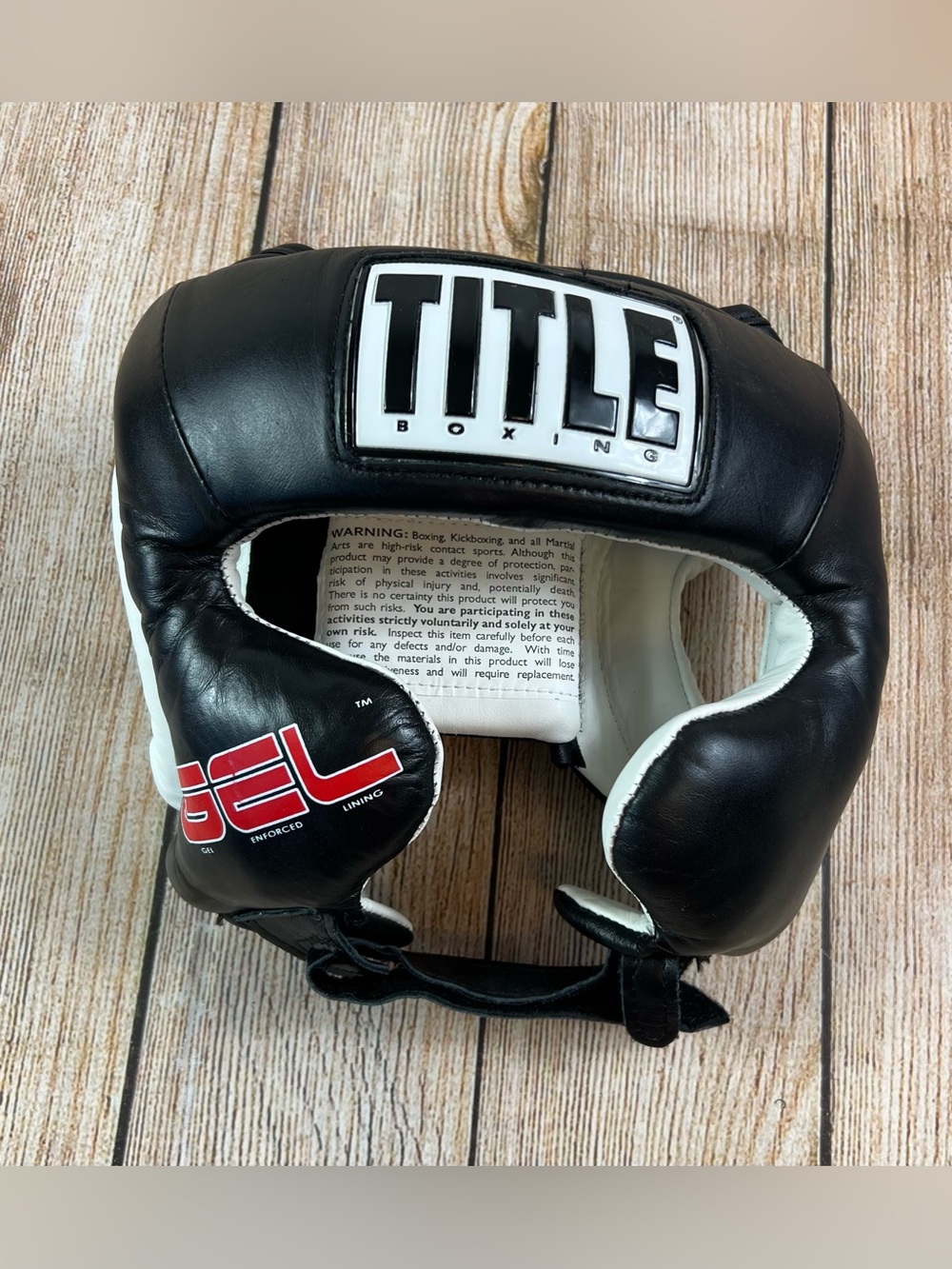 Title Boxing Gel Face Training Headgear Black White Size Medium